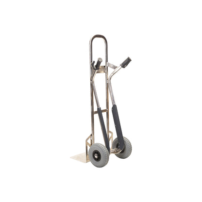 Aluminium sack truck, max. load 250 kg, polyurethane, puncture proof.