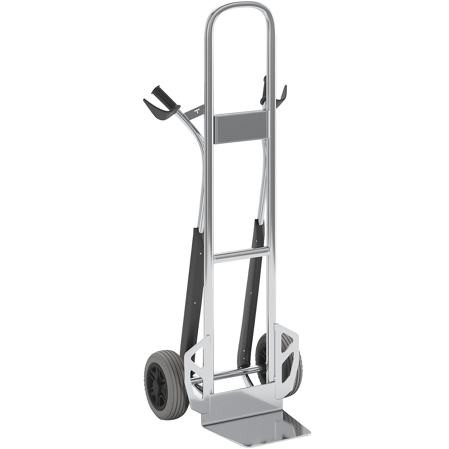 Aluminium sack truck, max. load 250 kg, polyurethane, puncture proof.