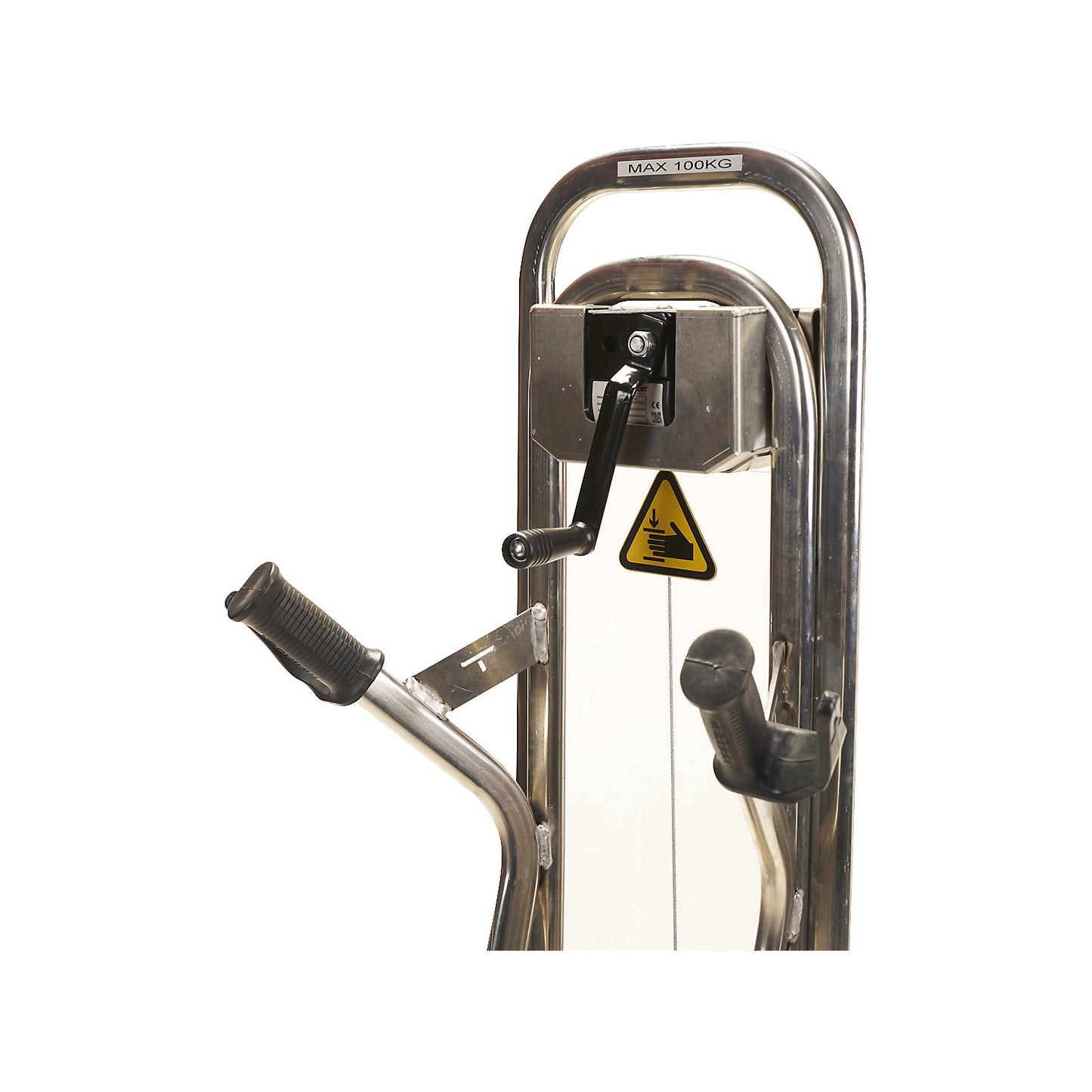 Aluminium sack truck, max. load 350 kg, with lifting platform, polyurethane, puncture proof.