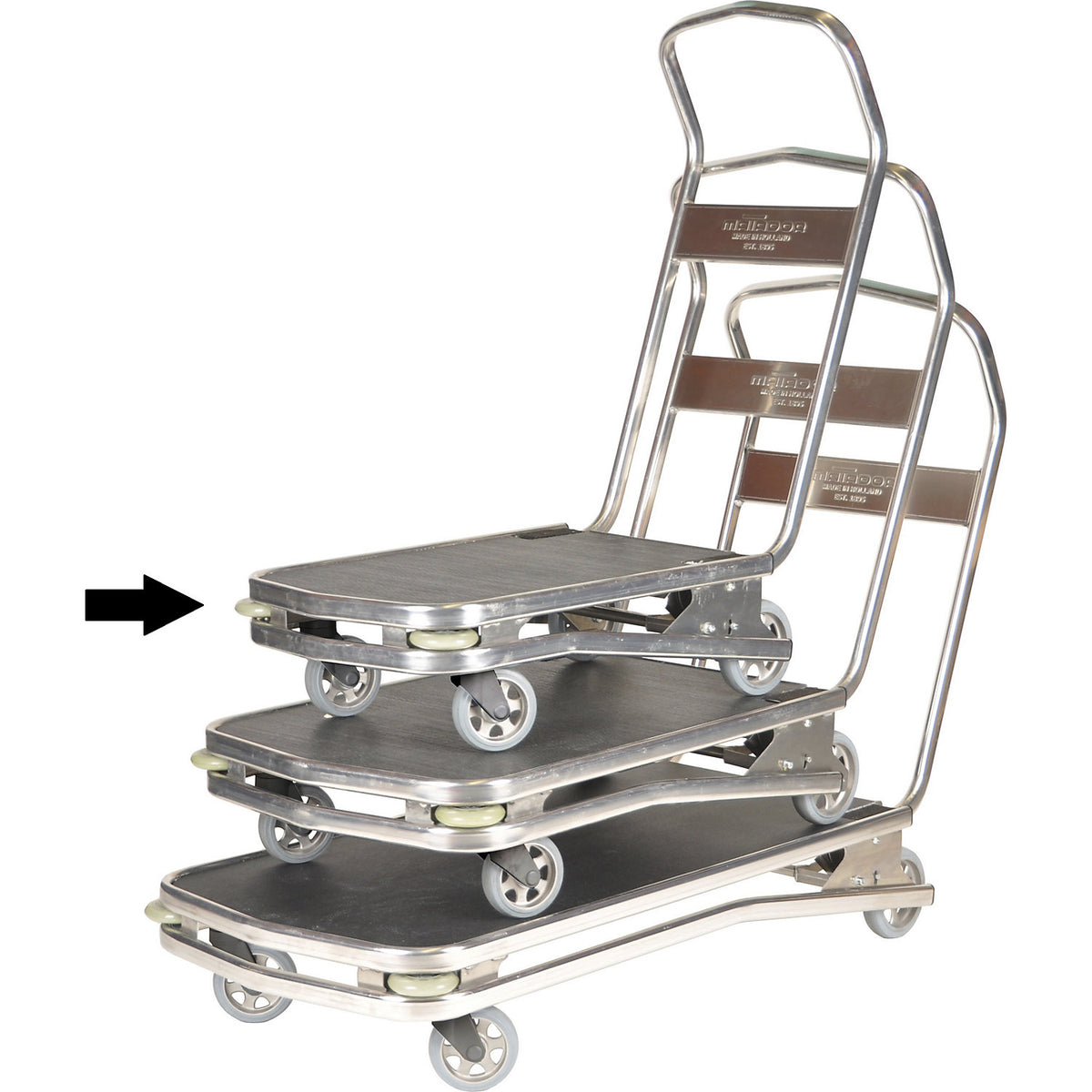 M-REBEL platform truck, ergonomic, 400S, platform LxW 750 x 490 mm.