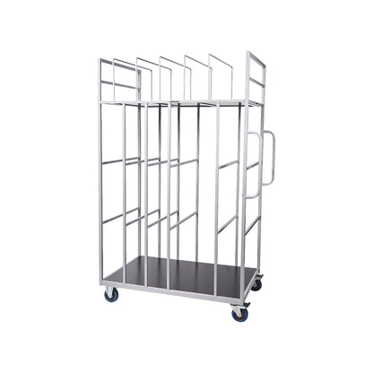 Cardboard box trolley, for folded cardboard boxes, 4 swivel castors, 2 with wheel stops.