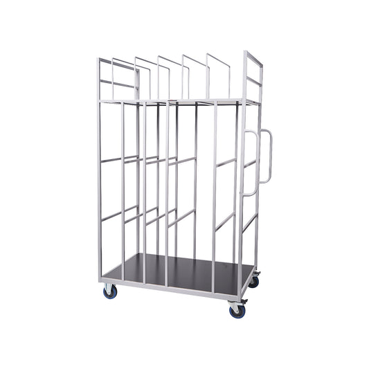 Cardboard box trolley, for folded cardboard boxes, 4 swivel castors, 2 with wheel stops.