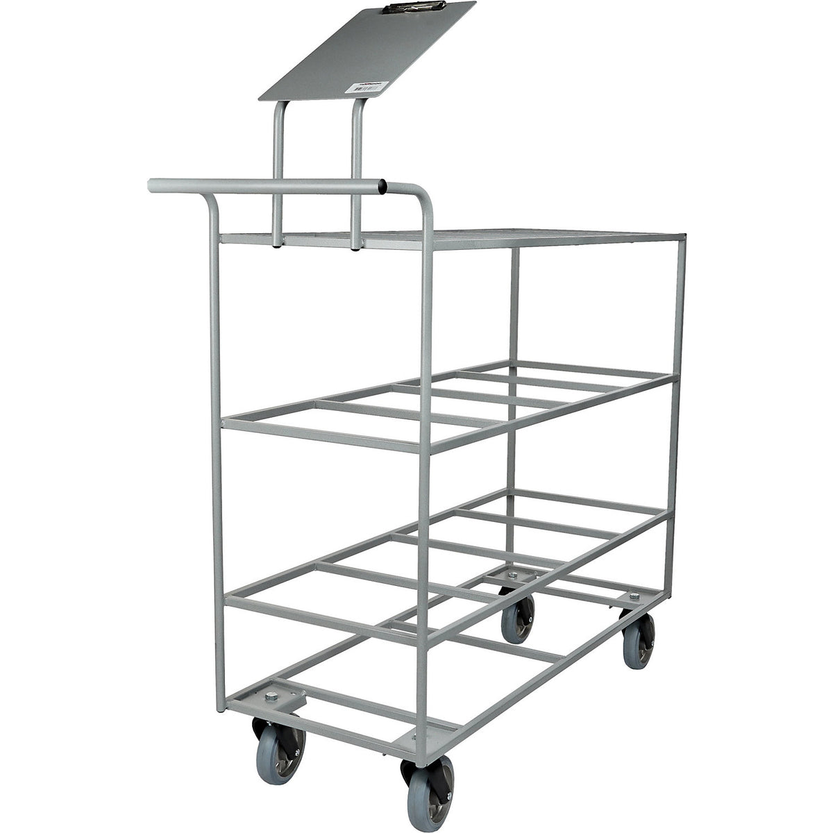 Order picking trolley, grey, for 12 x 14 litre containers.
