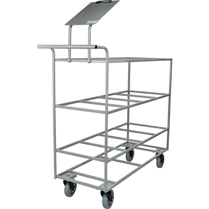 Order picking trolley, grey, for 12 x 14 litre containers.