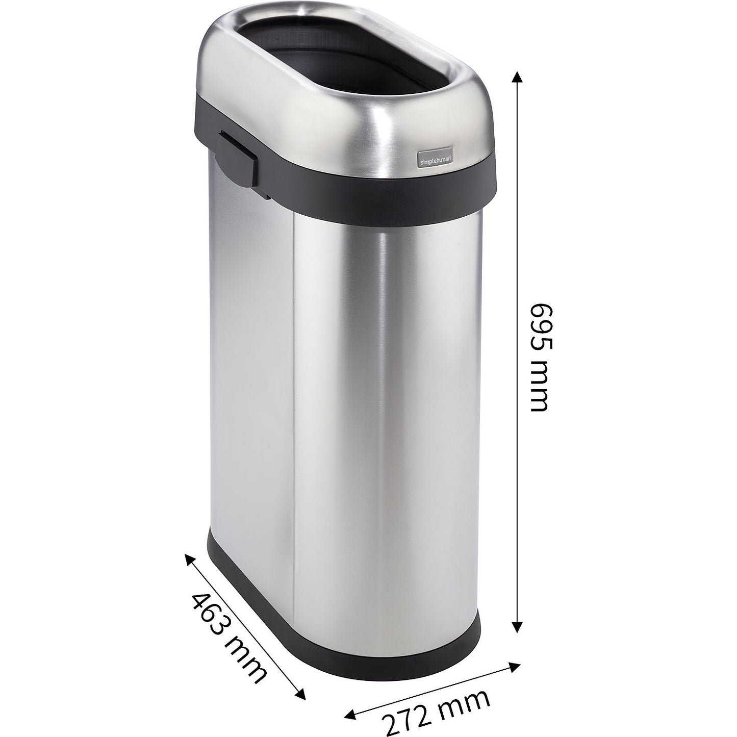 Open waste bin, capacity 50 l, WxHxD 272 x 695 x 463 mm, oval.