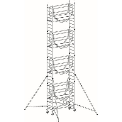 ADVANCED SAFE-T 7075 mobile access tower, welded, platform 2.08 x 0.61 m, max. working height 9.25 m.