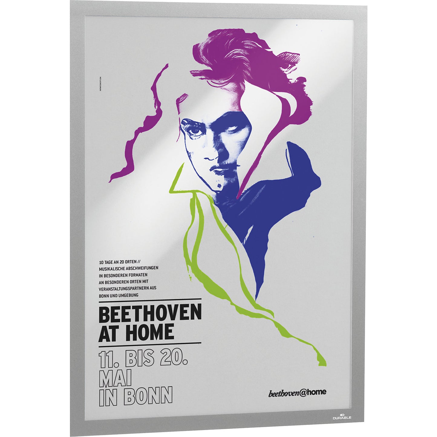 DURAFRAME® POSTER information frame, self-adhesive, for format A2, silver, pack of 2.