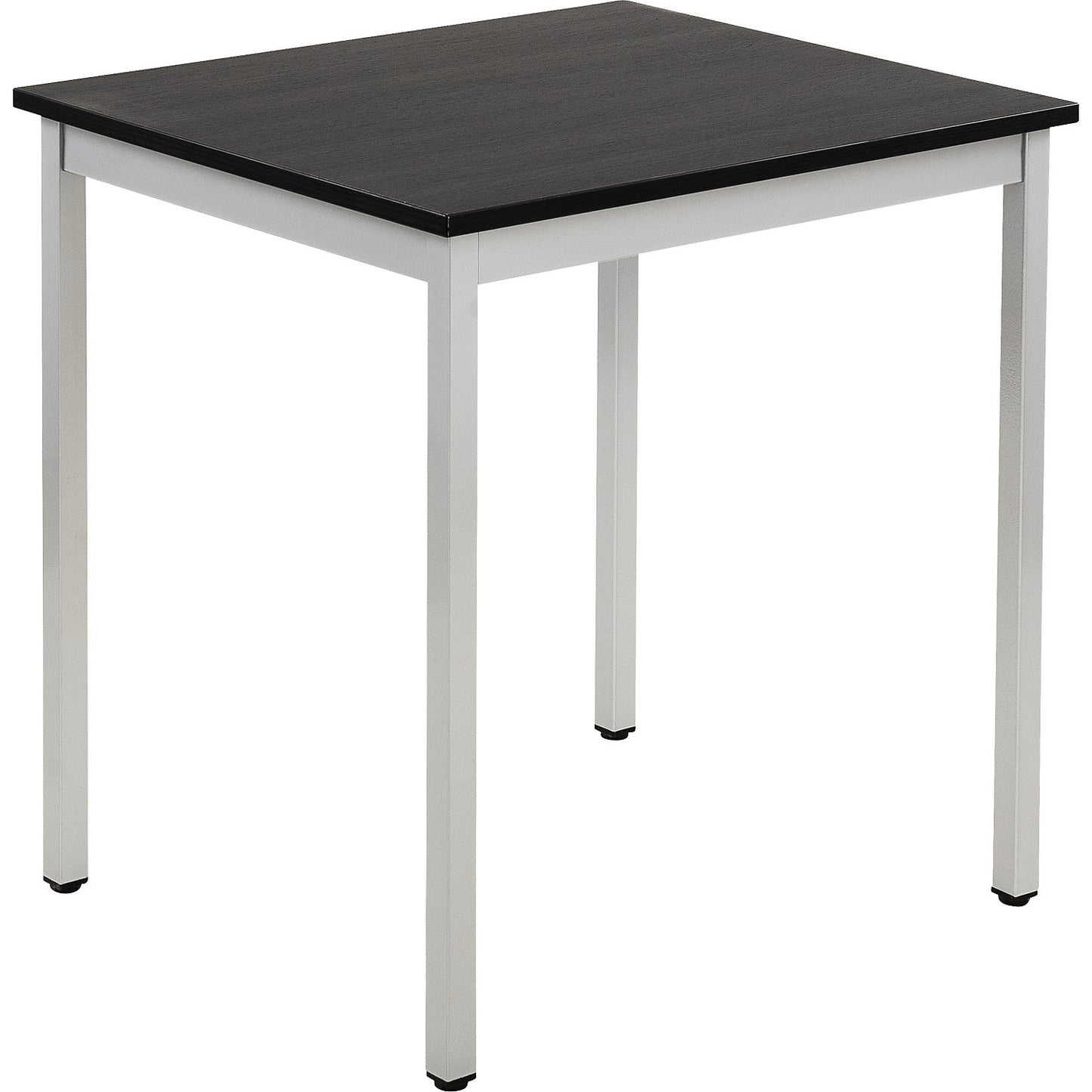 Multipurpose table, rectangular, HxWxD 740 x 700 x 600 mm, ash finish tabletop in dark grey, white aluminium frame.