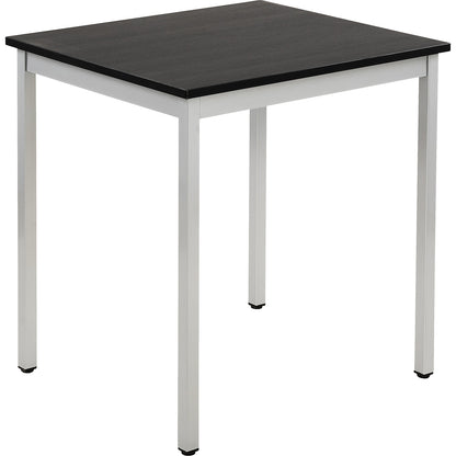 Multipurpose table, rectangular, HxWxD 740 x 700 x 600 mm, ash finish tabletop in dark grey, white aluminium frame.