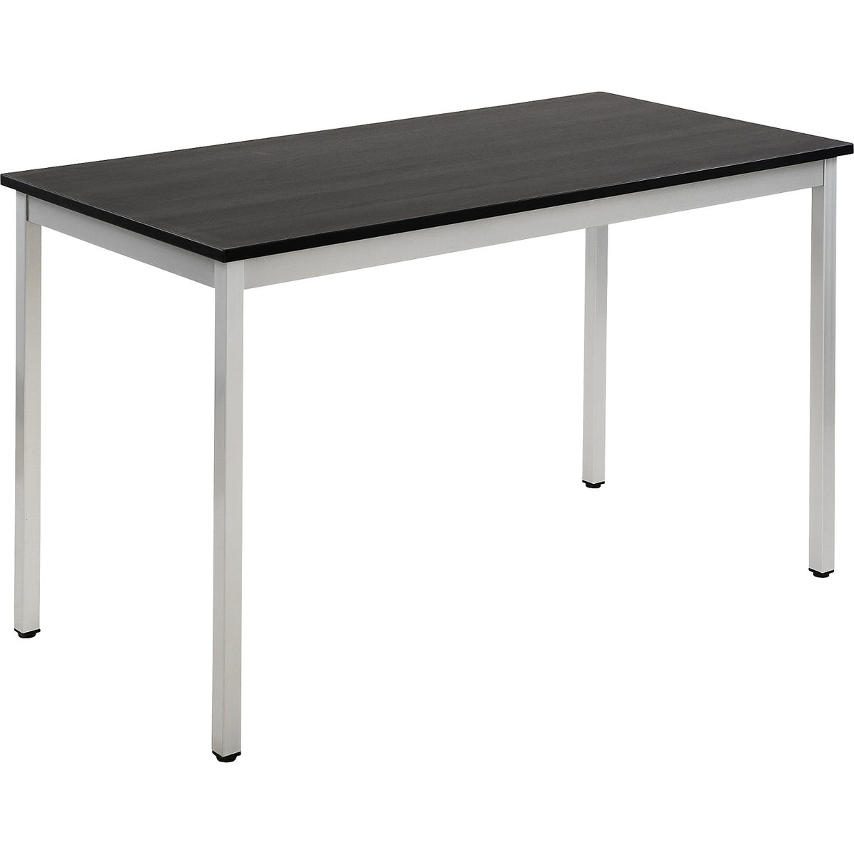 Multipurpose table, rectangular, WxH 1200 x 740 mm, depth 600 mm, ash finish tabletop in dark grey, white aluminium frame.
