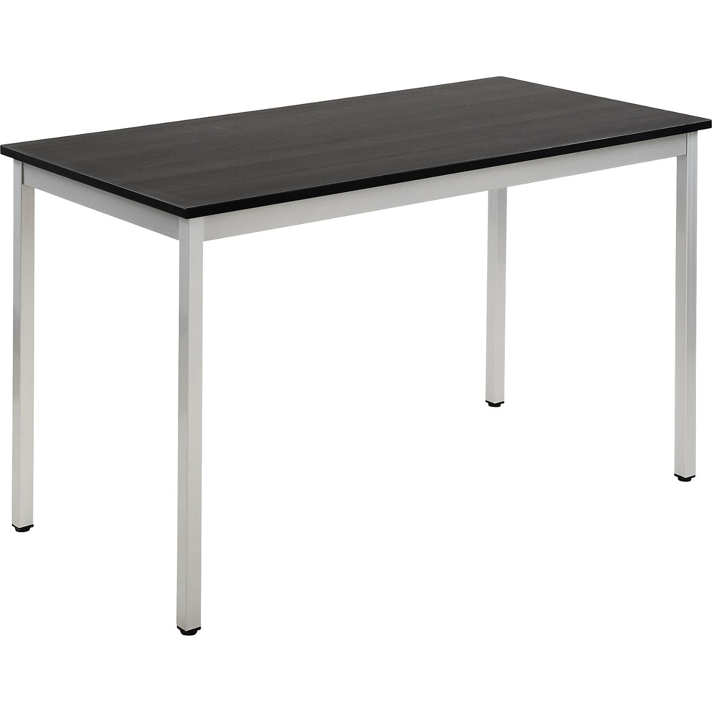 Multipurpose table, rectangular, WxH 1200 x 740 mm, depth 600 mm, ash finish tabletop in dark grey, white aluminium frame.