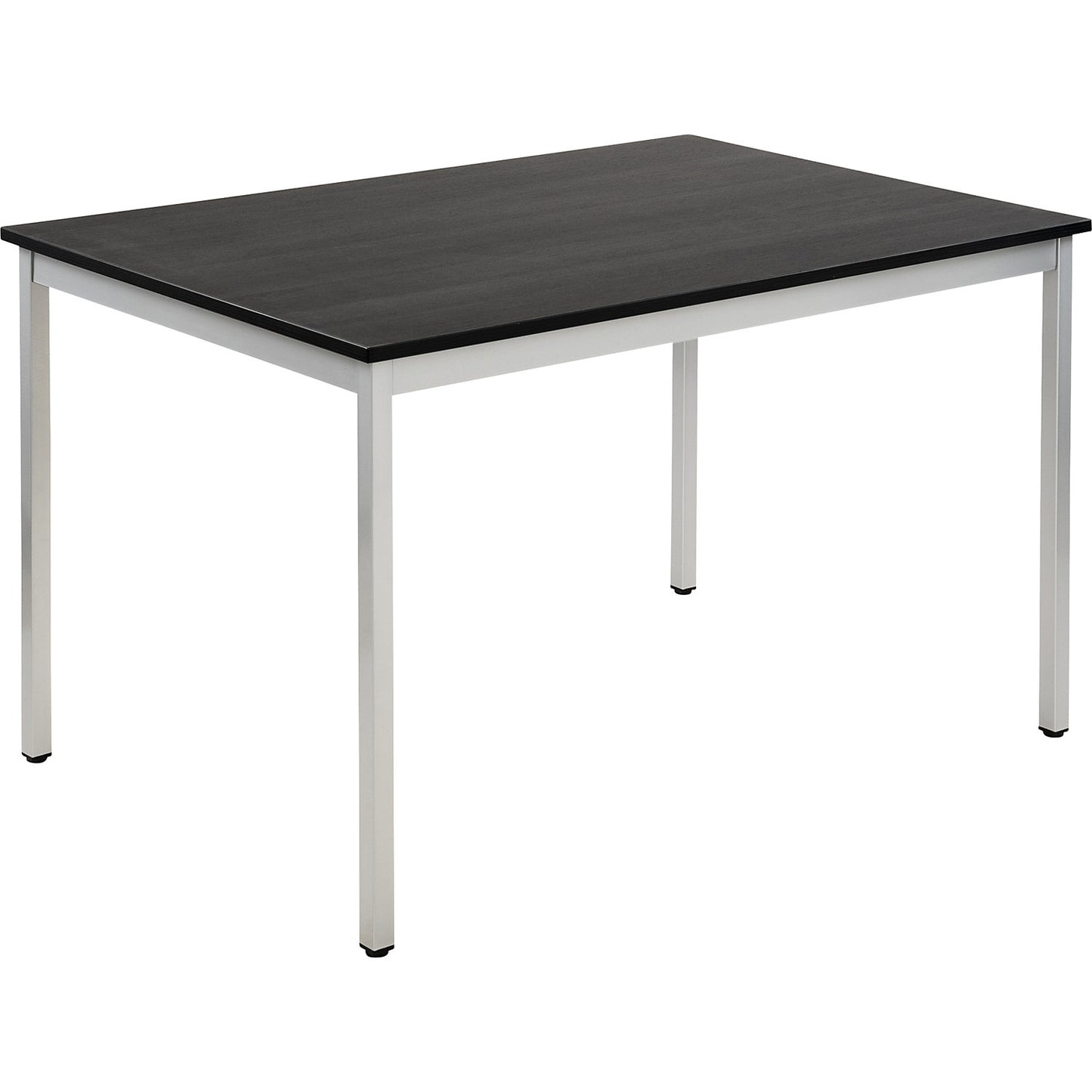 Multipurpose table, rectangular, WxH 1200 x 740 mm, depth 800 mm, ash finish tabletop in dark grey, white aluminium frame.