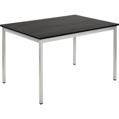 Multipurpose table, rectangular, WxH 1200 x 740 mm, depth 800 mm, ash finish tabletop in dark grey, white aluminium frame.