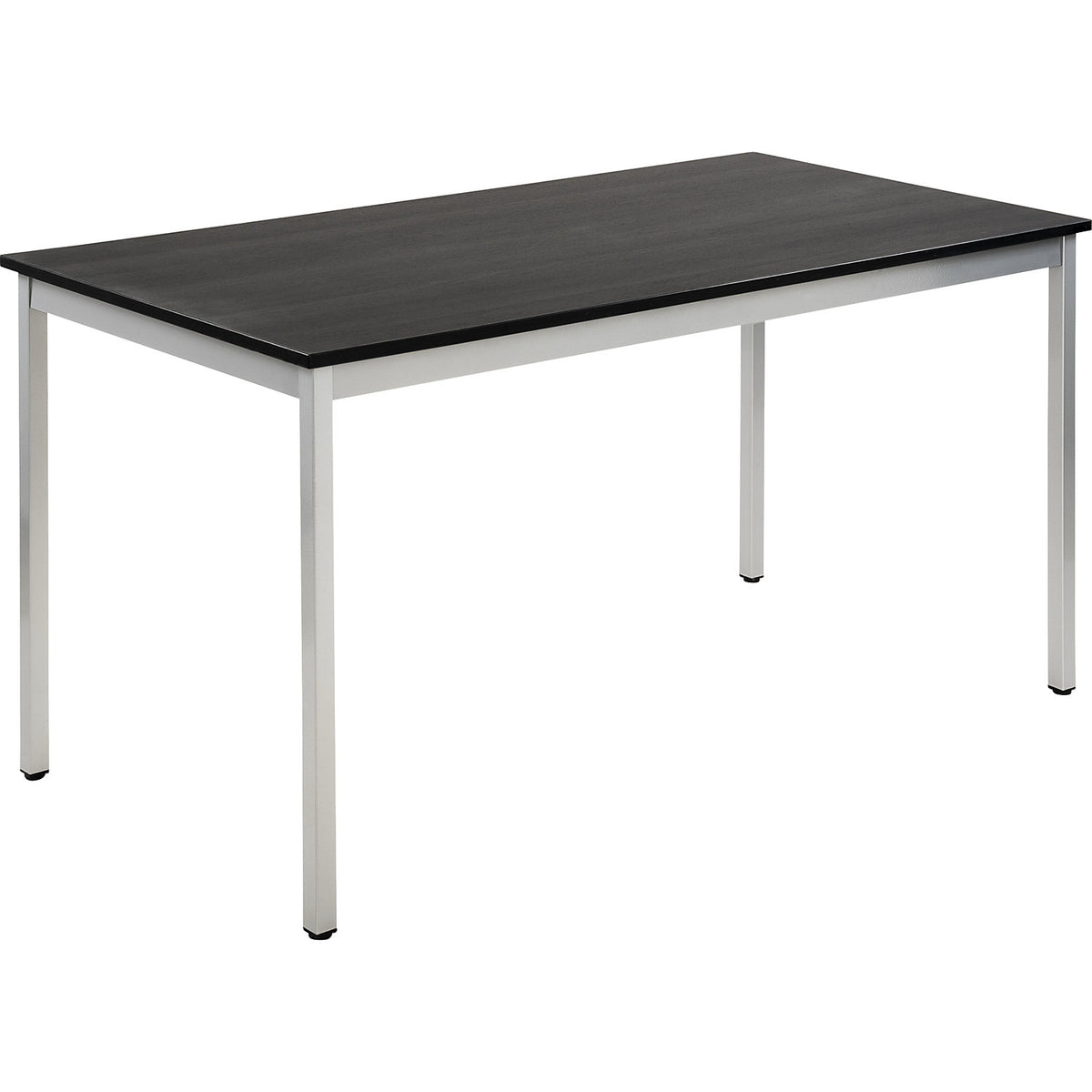 Multipurpose table, rectangular, WxH 1400 x 740 mm, depth 700 mm, ash finish tabletop in dark grey, white aluminium frame.