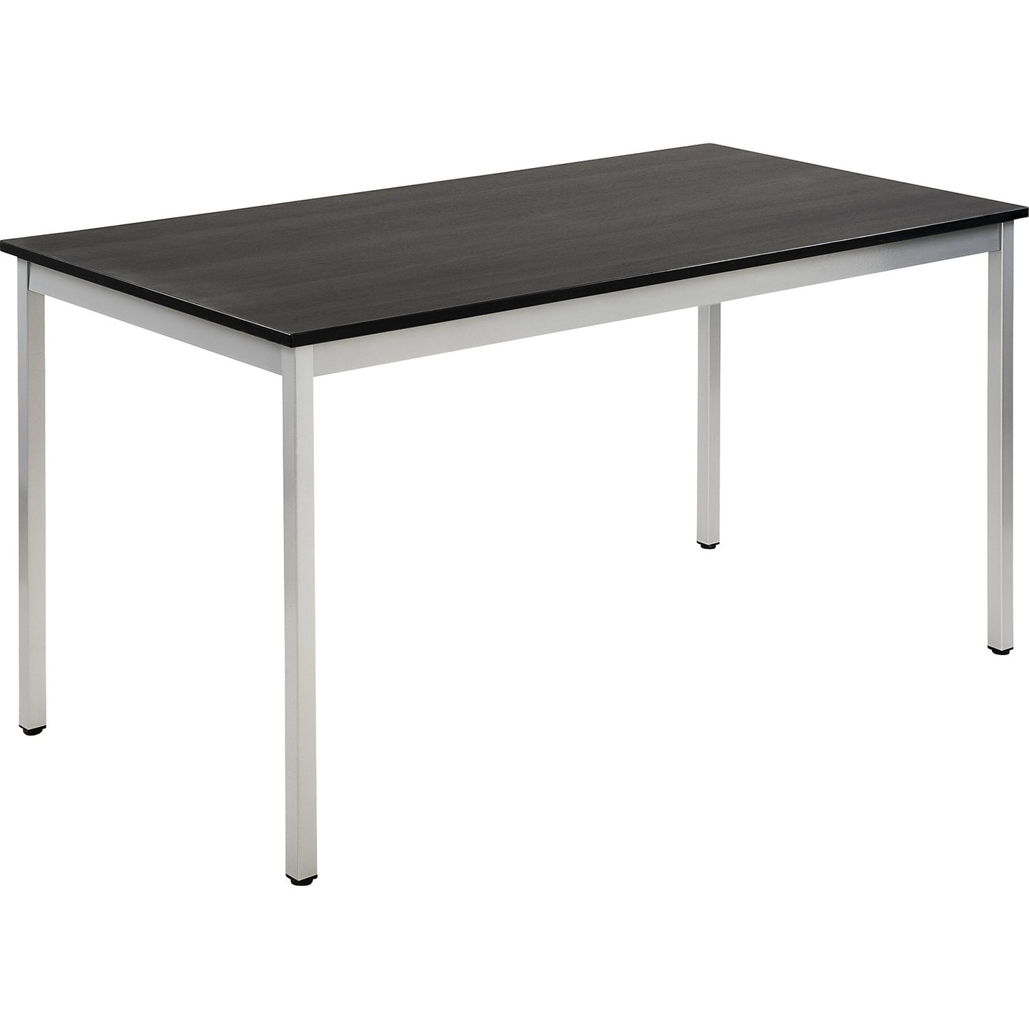 Multipurpose table, rectangular, WxH 1400 x 740 mm, depth 700 mm, ash finish tabletop in dark grey, white aluminium frame.