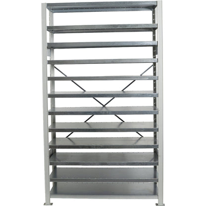 Boltless shelving unit for shelf bins, HxW 1790 x 1000 mm, basic shelf unit, depth 300 mm, without bins.