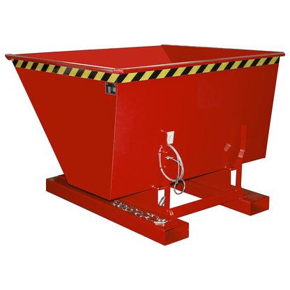 Compact tilting skip, capacity 1 m³, flame red.