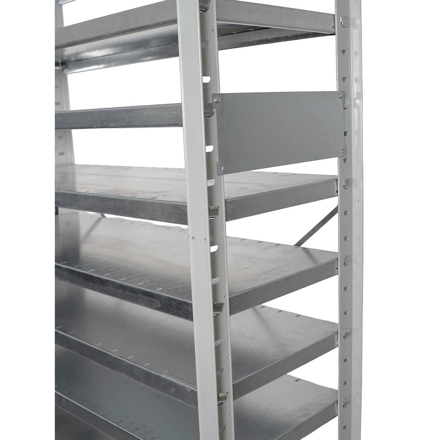 Boltless shelving unit for shelf bins, HxW 1790 x 1000 mm, basic shelf unit, depth 400 mm, without boxes, 9 shelves.