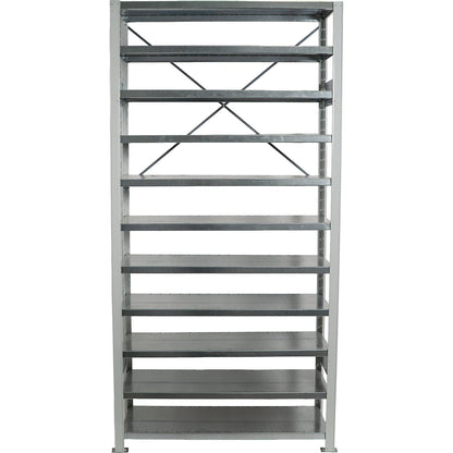 Boltless shelving unit for shelf bins, HxW 2100 x 1000 mm, basic shelf unit, depth 400 mm, without boxes, 11 shelves.