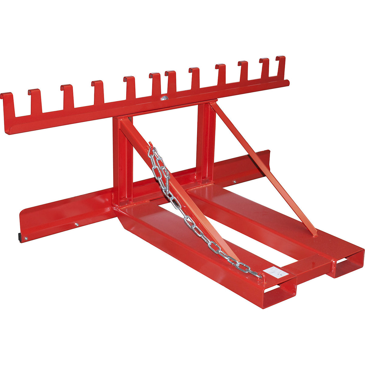 Waste bin lifter, for 3 bins, flame red.