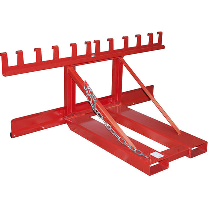 Waste bin lifter, for 3 bins, flame red.