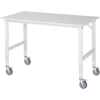 Mobile work table, frame 60 x 30 mm, worktop WxD 1500 x 800 mm, melamine worktop.