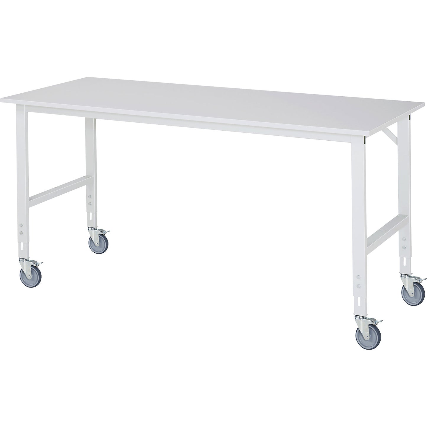 Mobile work table, frame 60 x 30 mm, worktop WxD 2000 x 800 mm, melamine worktop.