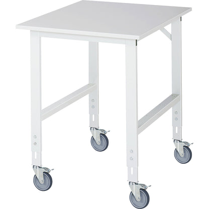 Mobile work table, frame 60 x 30 mm, worktop WxD 750 x 1000 mm, melamine worktop.