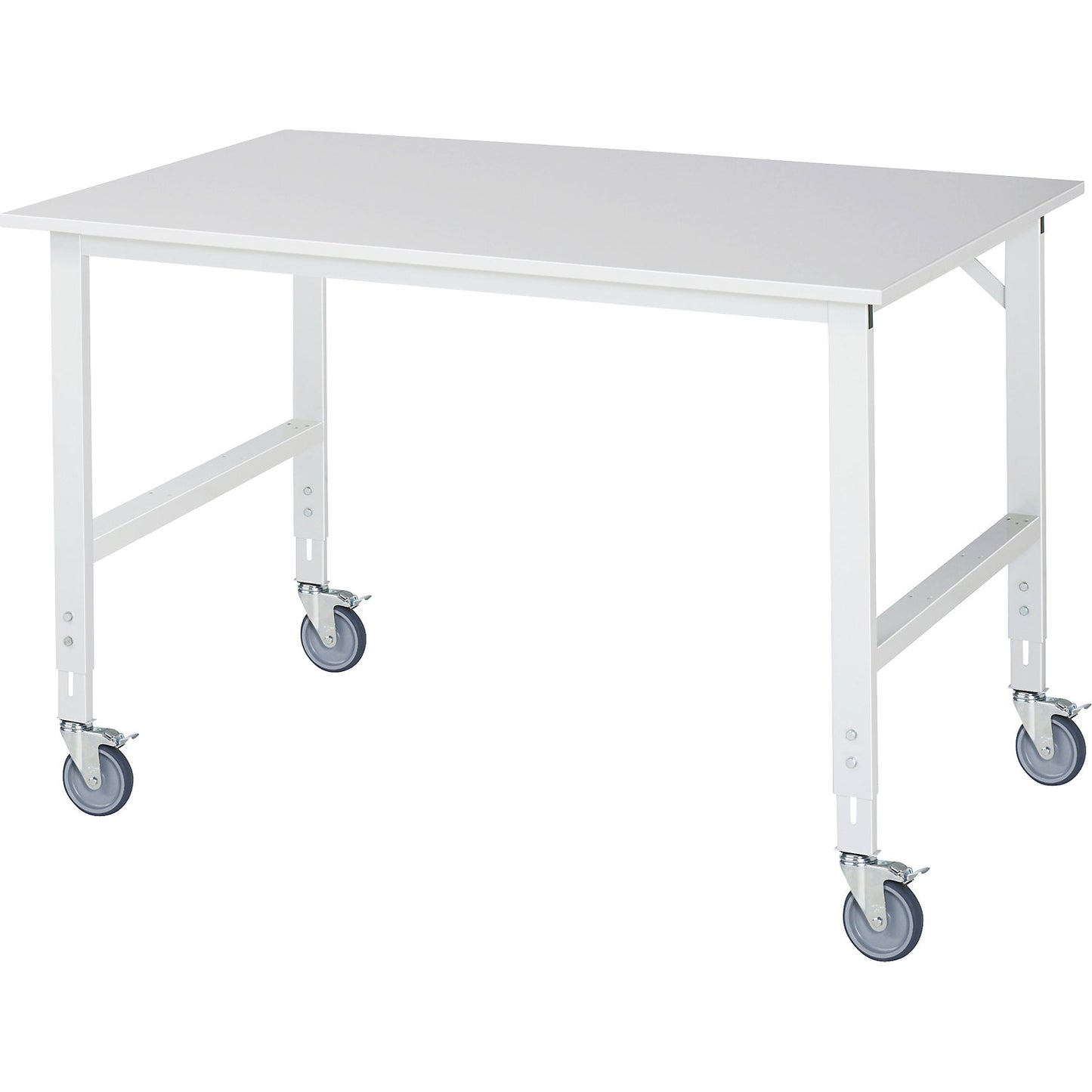 Mobile work table, frame 60 x 30 mm, worktop WxD 1500 x 1000 mm, melamine worktop.
