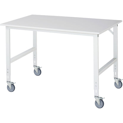 Mobile work table, frame 60 x 30 mm, worktop WxD 1500 x 1000 mm, melamine worktop.