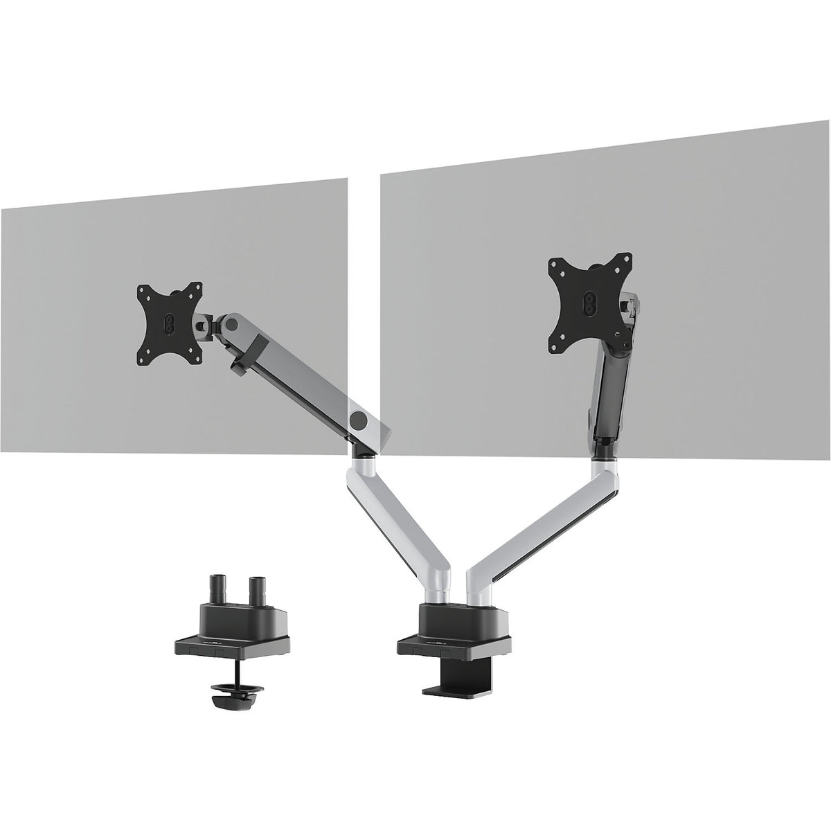 SELECT PLUS monitor holder, for 2 monitors, silver.