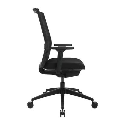 AirWork office swivel chair, with arm rests, synchronous mechanism, black, black.