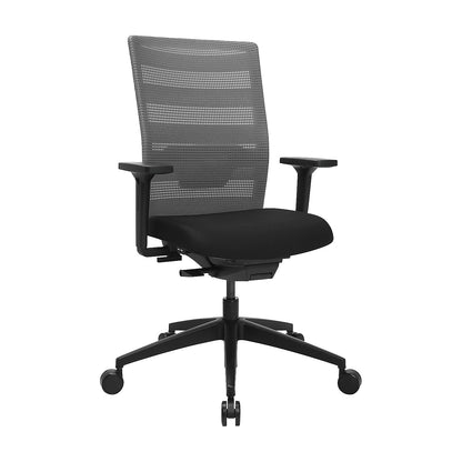AirWork office swivel chair, with arm rests, synchronous mechanism, black, grey.