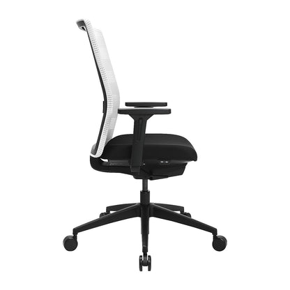 AirWork office swivel chair, with arm rests, synchronous mechanism, black, white.