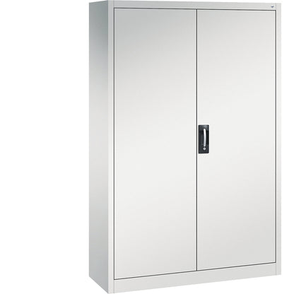 Workshop double door cupboard, HxWxD 1950 x 1200 x 400 mm, light grey / light grey.