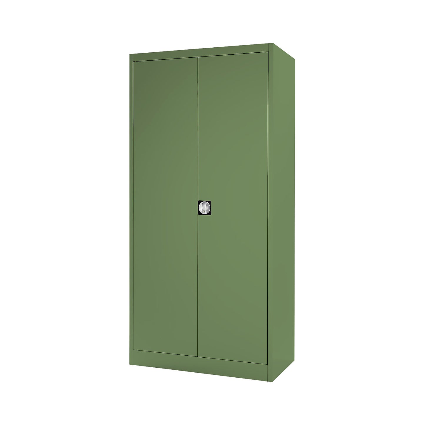 Double door cupboard, HxW (external) 1950 x 950 mm, with 4 shelves, depth 500 mm, reseda green RAL 6011.