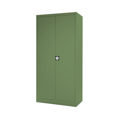 Double door cupboard, HxW (external) 1950 x 950 mm, with 4 shelves, depth 420 mm, reseda green RAL 6011.