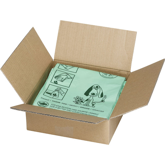 Dog poop bag, compostable, in accordance with EN 13432, pack of 600, green.