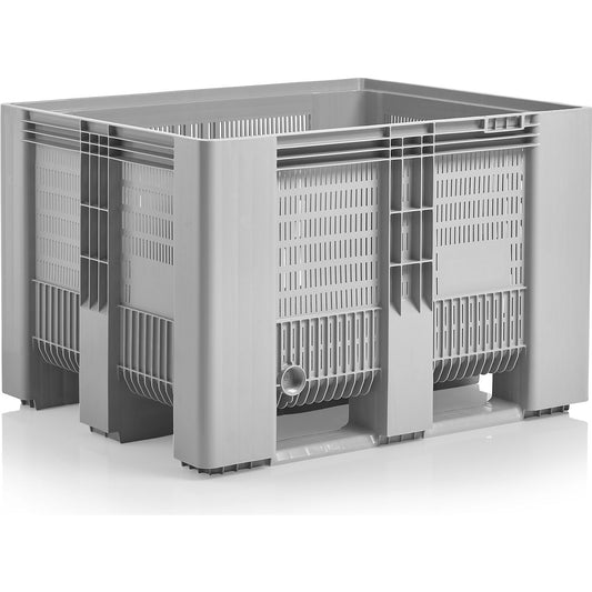 SB3 pallet box, capacity 610 l, perforated, grey.