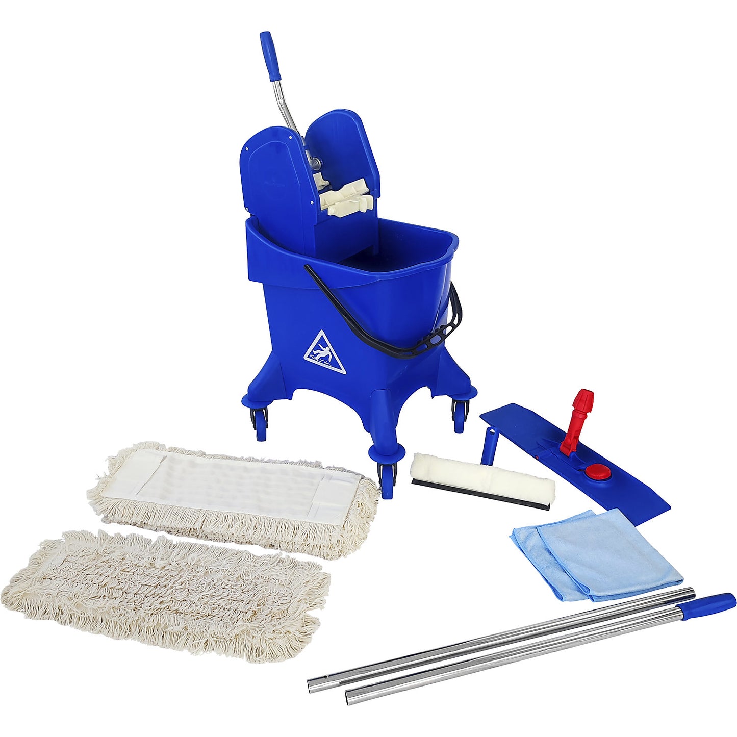 BASIC professional cleaning set, with 10 cotton mops, 30 l bucket.