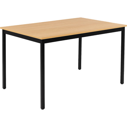 Multipurpose table, rectangular, WxH 1200 x 740 mm, depth 800 mm, beech finish top, black frame.