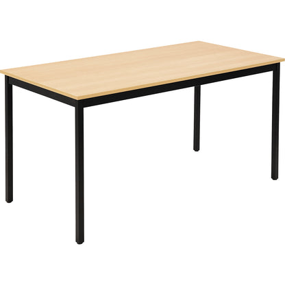 Multipurpose table, rectangular, WxH 1200 x 740 mm, depth 600 mm, beech finish top, black frame.