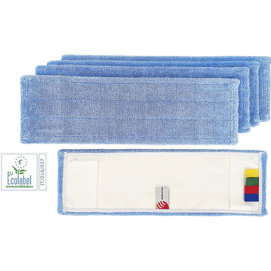 Microfibre mop with ECO label, pack of 5, blue / white.