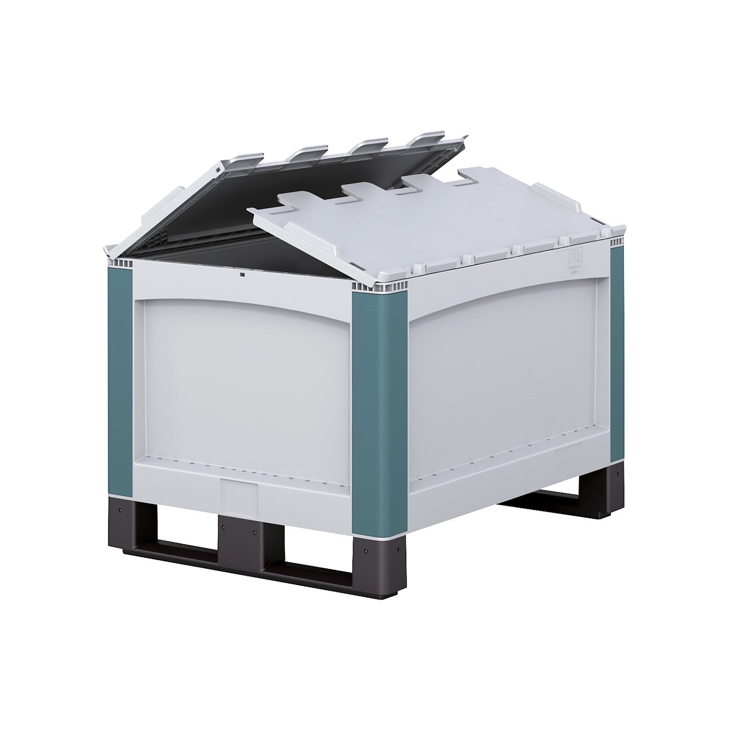 SL heavy duty container, with 2-part hinged lid, LxWxH 800 x 600 x 741 mm.