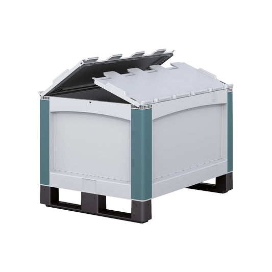 SL heavy duty container, with 2-part hinged lid, LxWxH 800 x 600 x 741 mm.