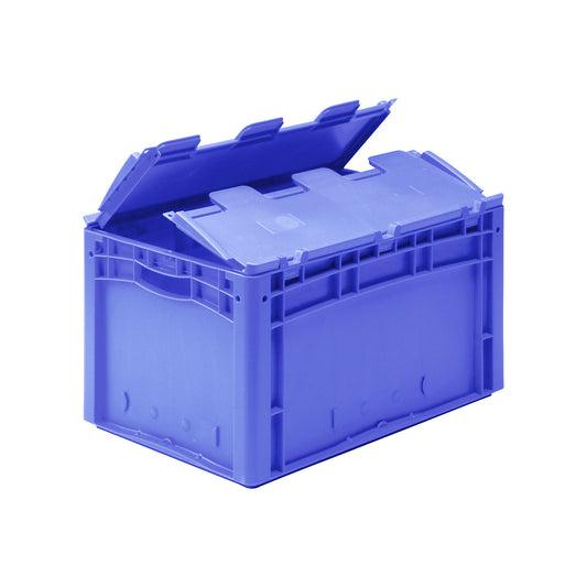 XL Euro stacking container, with 2-section hinged lid, LxWxH 300 x 200 x 188 mm.