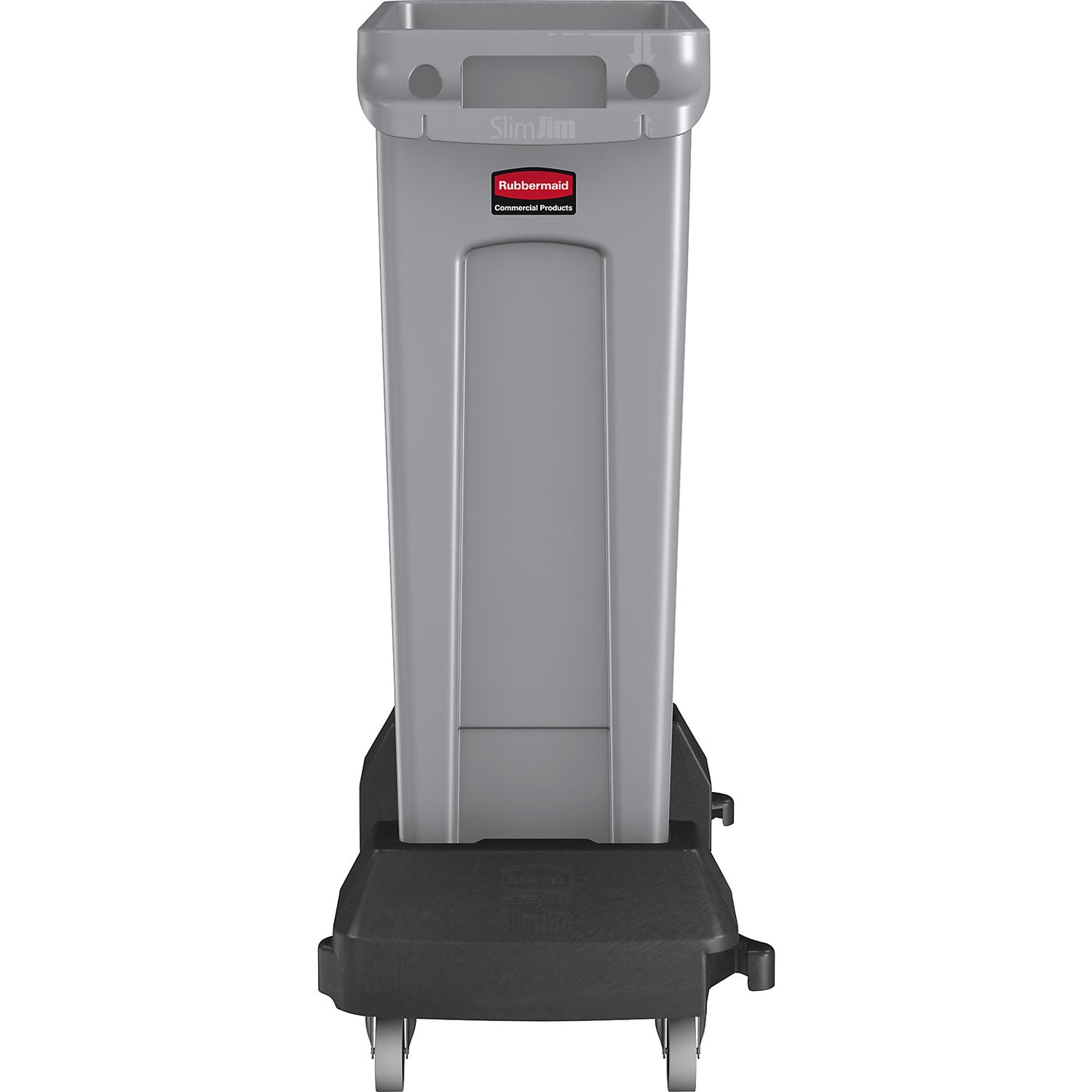 SLIM JIM® waste container set, 60 l, with plastic trolley, grey.