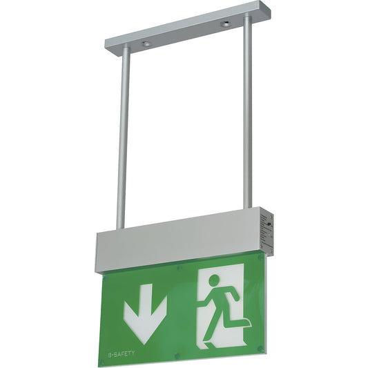 Escape sign luminaire, L-LUX STANDARD, pendant mounting.