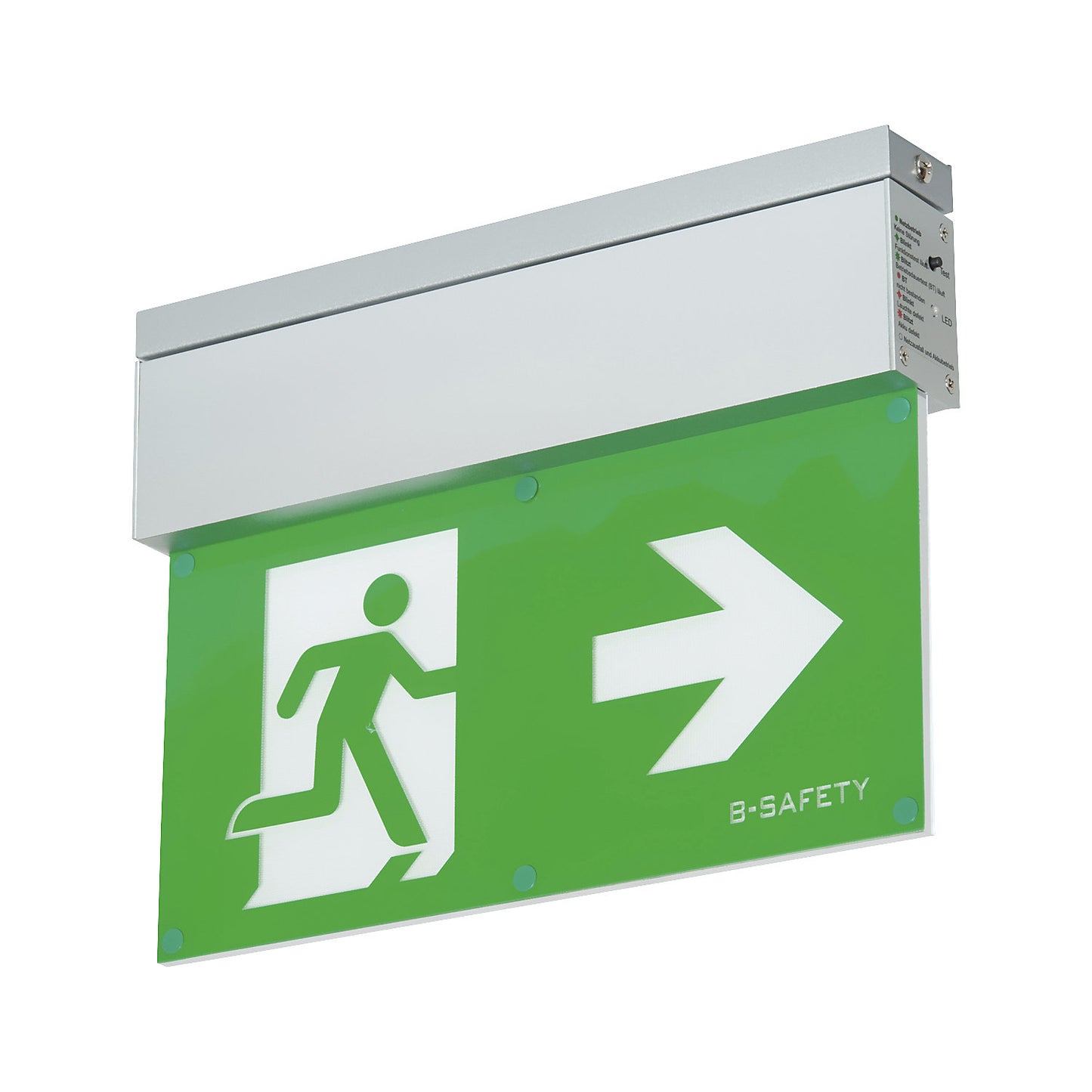 Escape sign luminaire, L-LUX STANDARD, ceiling mounting.