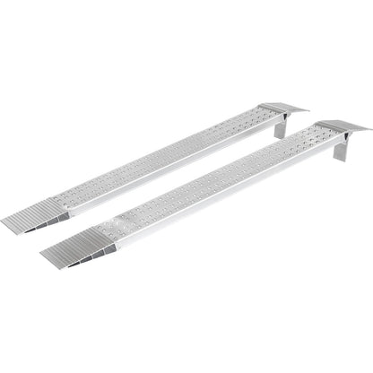 Aluminium loading ramp, perforated walking surface, max. load 275 kg, ramp width 200 mm.